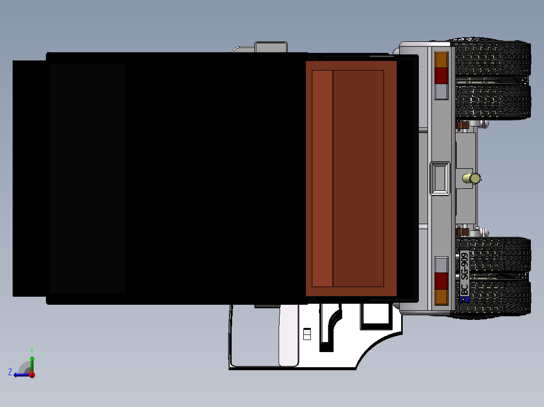 18.自卸卡车 3d模型图纸右视图