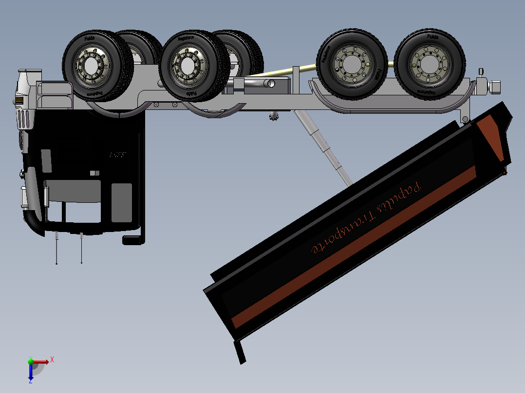 18.自卸卡车 3d模型图纸俯视图