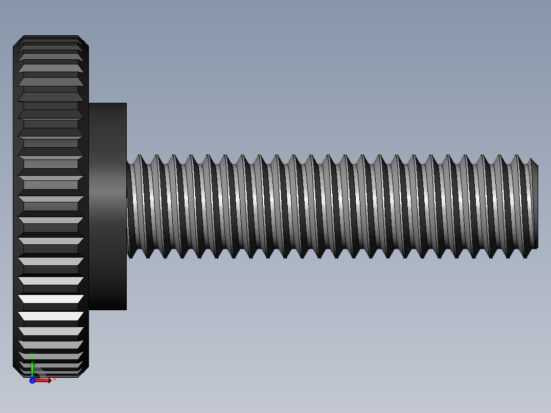 滚花旋钮-Knurled Knob 10-32x0.625x.750.SLDPRT前视图
