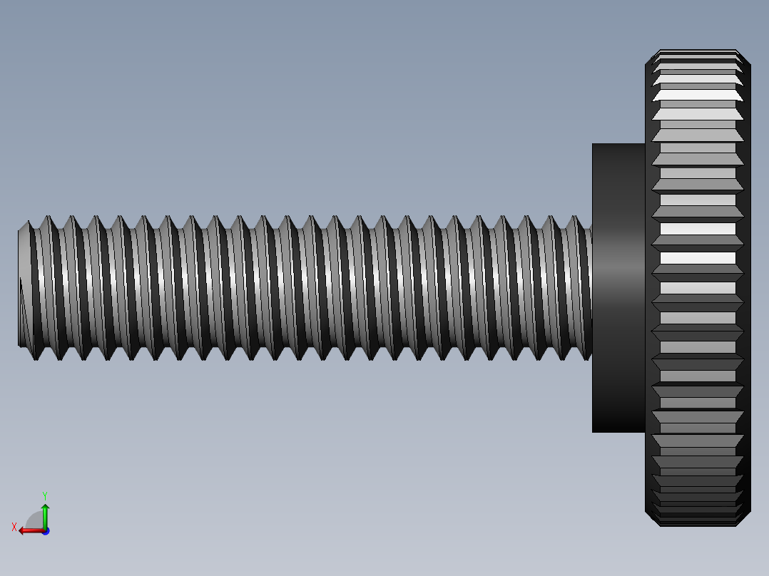 滚花旋钮-Knurled Knob 10-32x0.625x.750.SLDPRT后视图