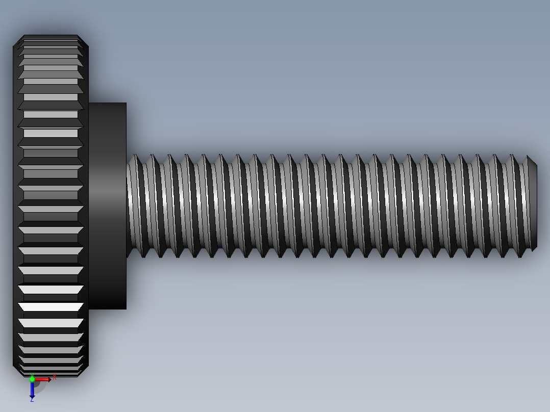 滚花旋钮-Knurled Knob 10-32x0.625x.750.SLDPRT俯视图