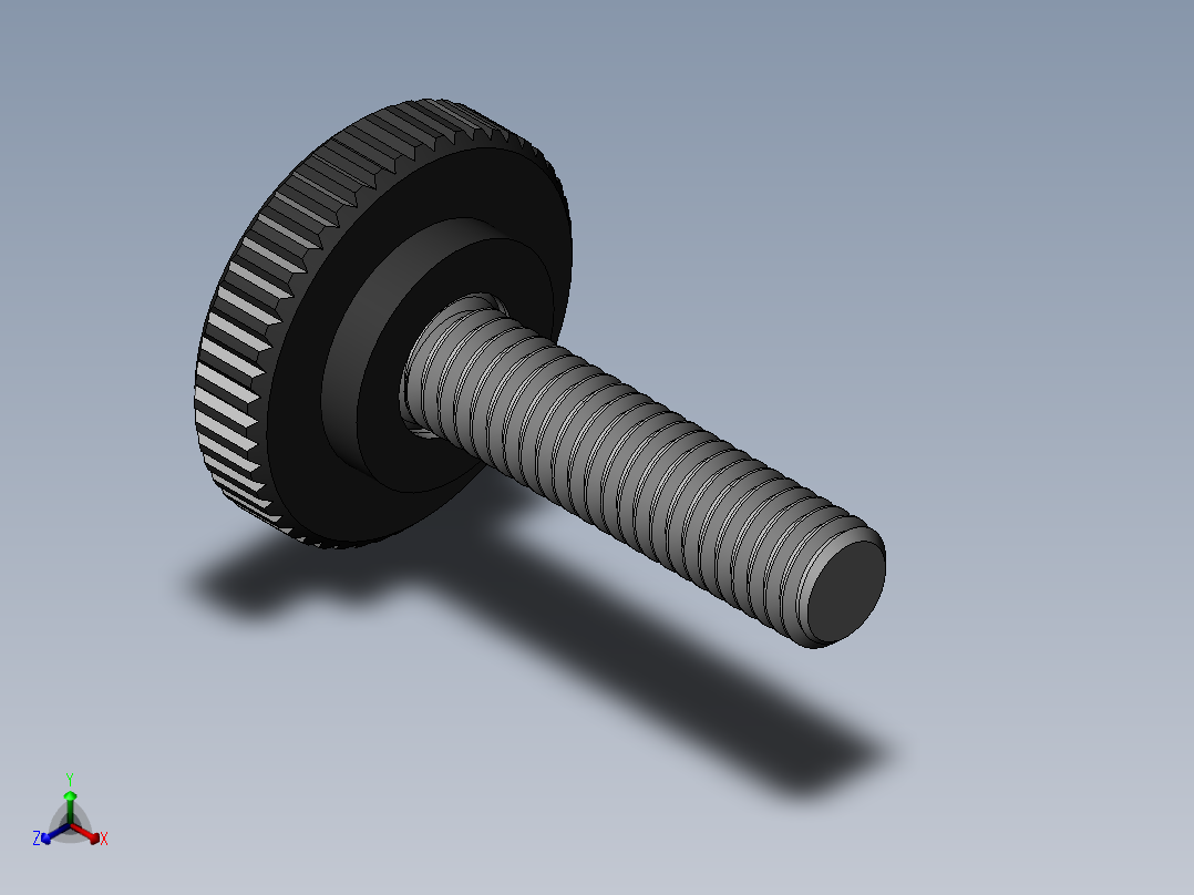 滚花旋钮-Knurled Knob 10-32x0.625x.750.SLDPRT正等轴测图