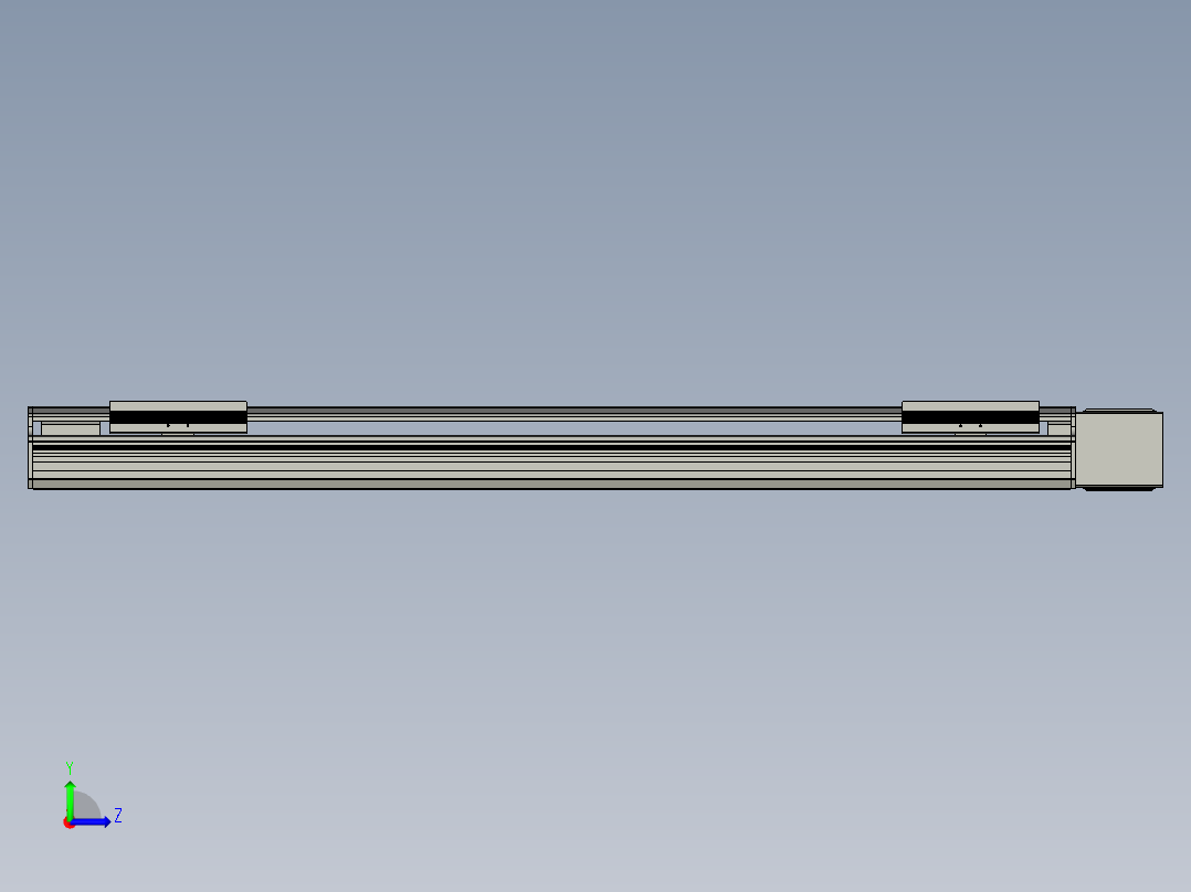 直线模组LHB17-L40-S850-L(B)设计图纸左视图