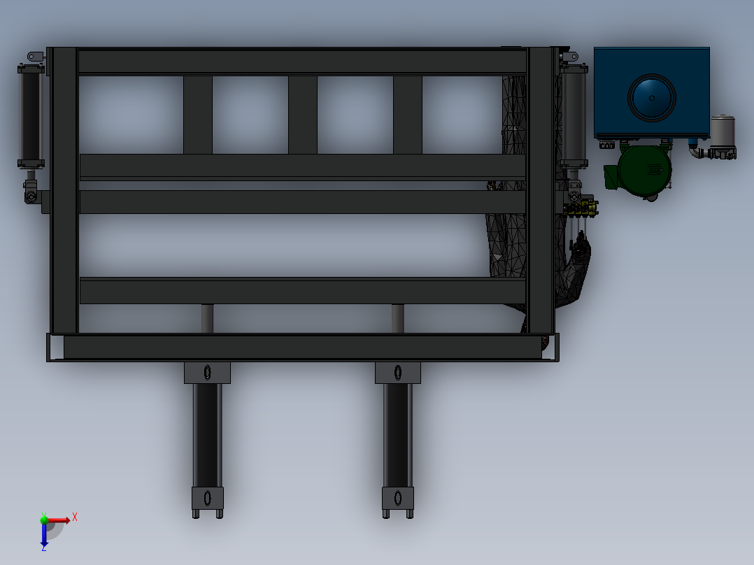 100T热压机俯视图