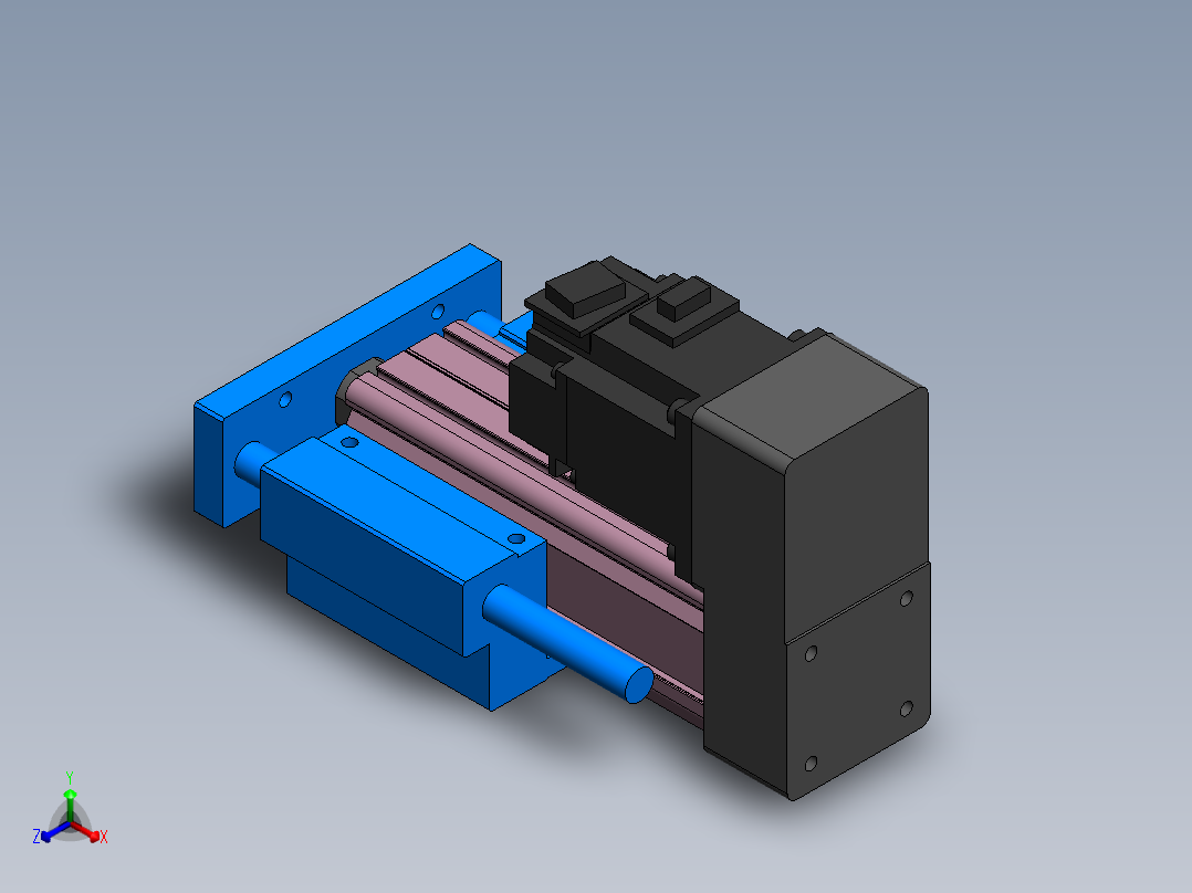 电动缸MTC32-P-200W-R正等轴测图