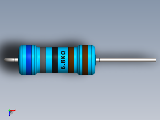 电容器 二极管 电阻器-Resistor Vertical 6.8K Ohm 1W俯视缩略图