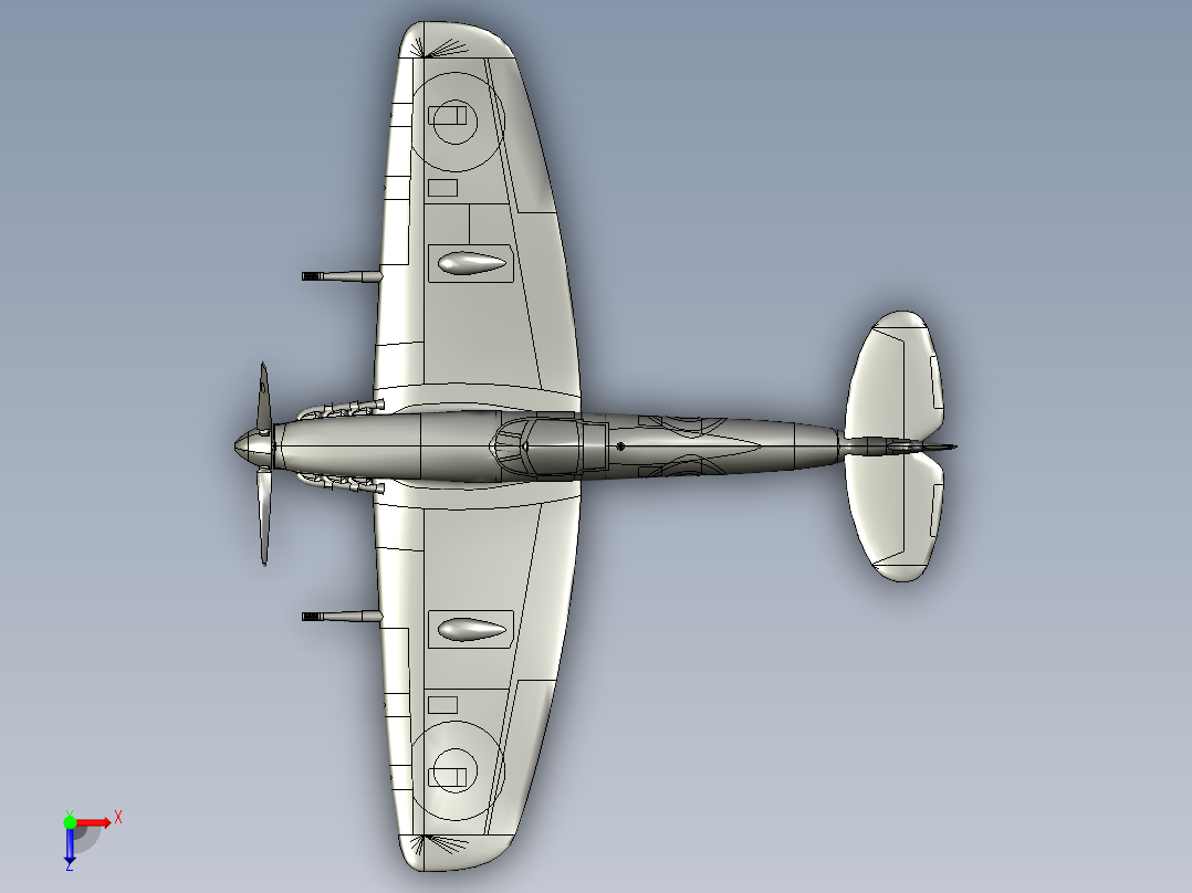 超级喷火战斗机俯视图