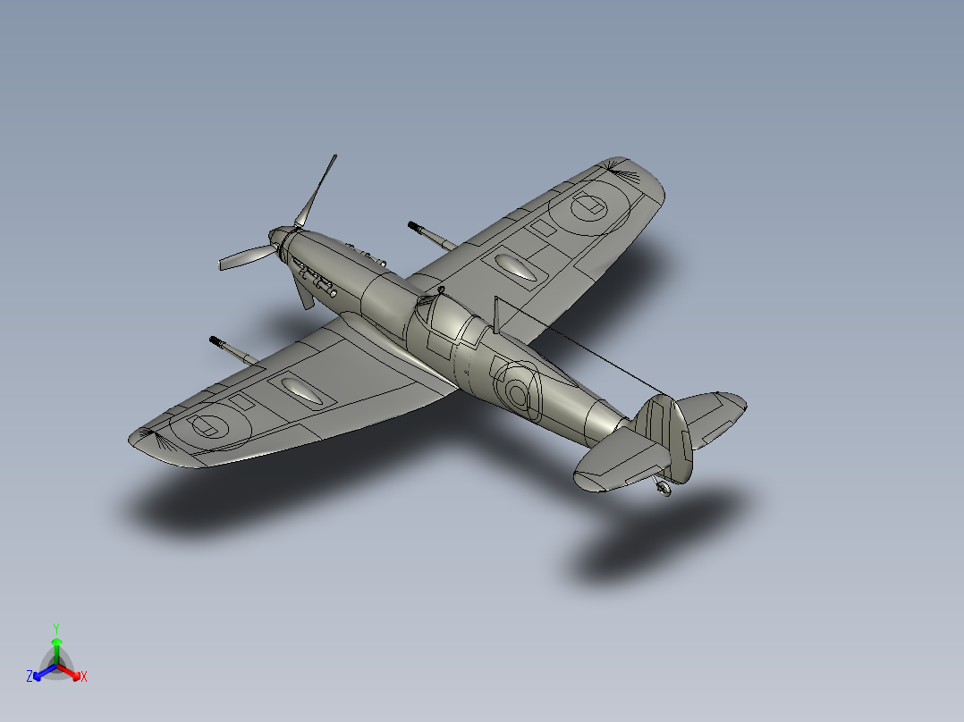 超级喷火战斗机正等轴测图