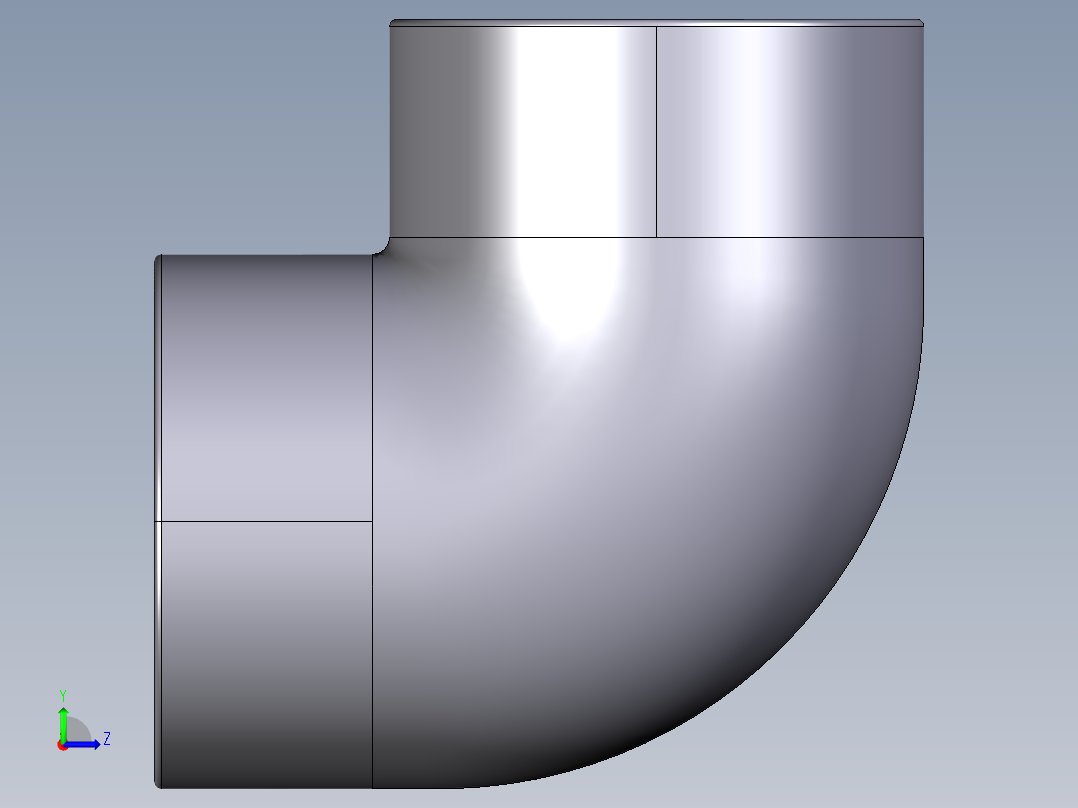 1GLFV 90°肘与溶剂焊接插座和BSP螺纹母端R左视图