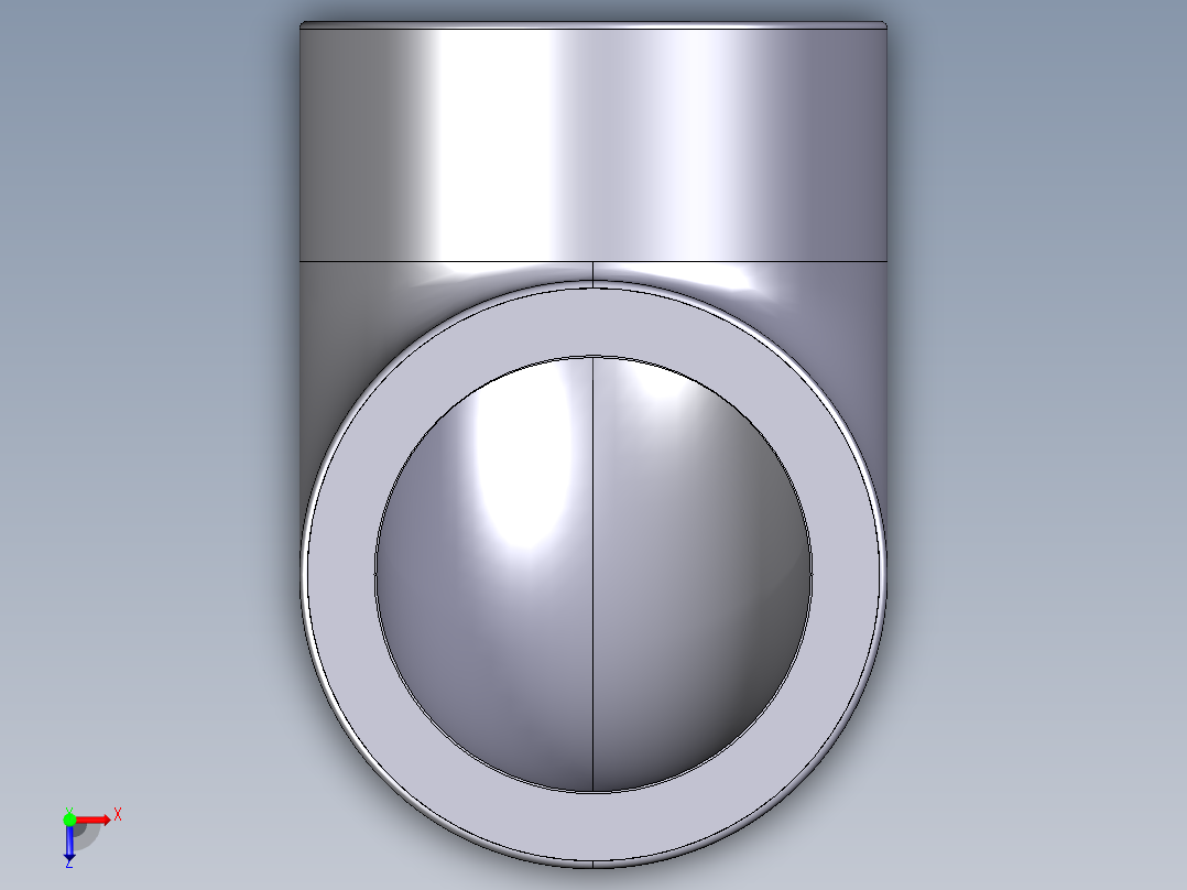 1GLFV 90°肘与溶剂焊接插座和BSP螺纹母端R俯视图