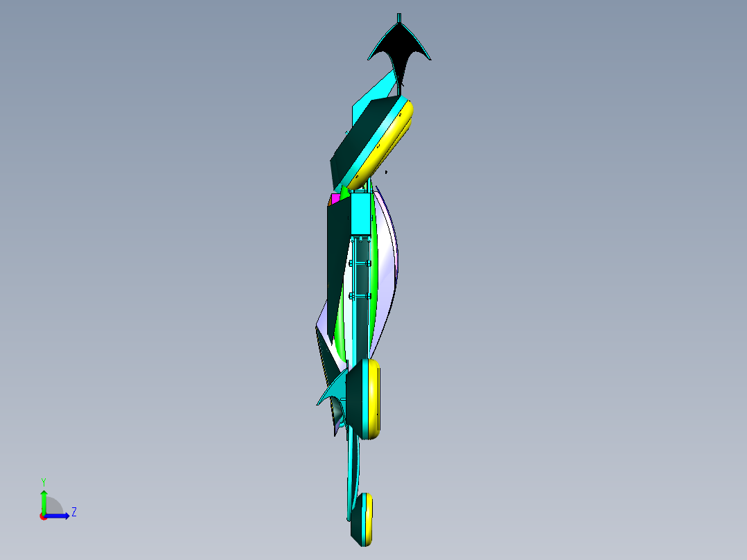 多旋翼载人飞行器左视图