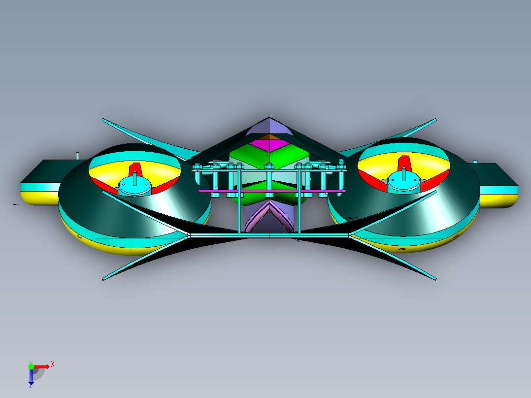 多旋翼载人飞行器俯视图