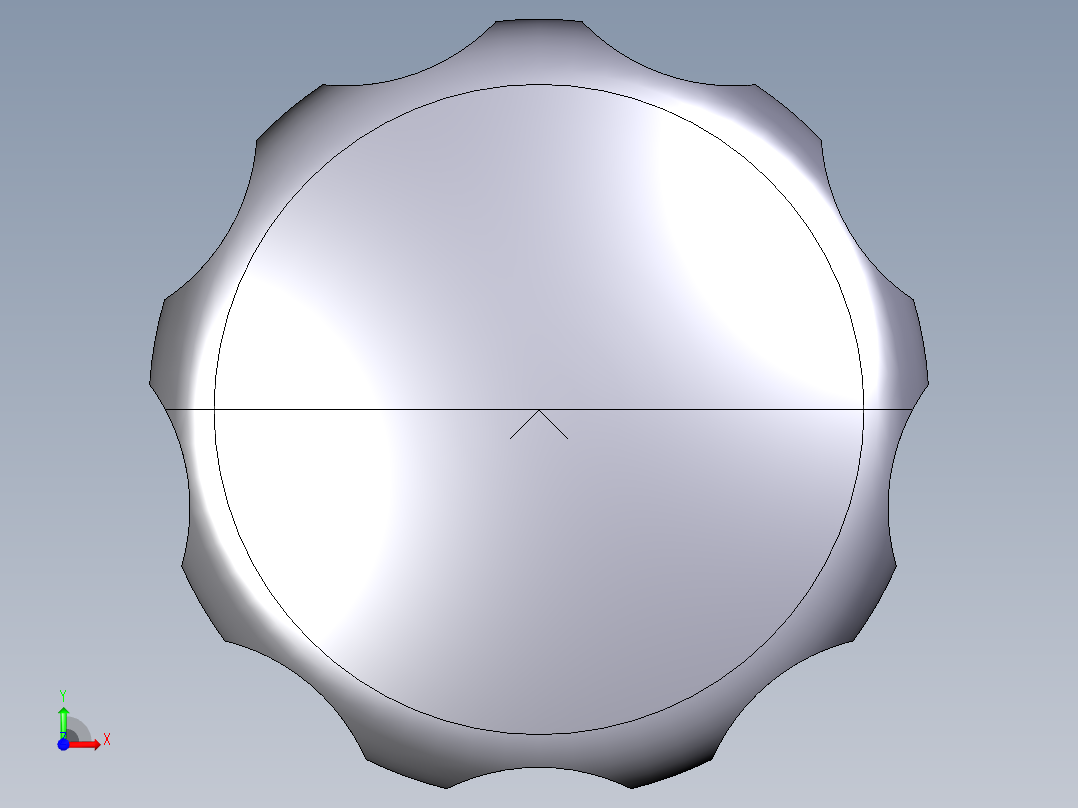 星型把手(不銹鋼)2469(B)-3D多系列多零件图纸模型前视图