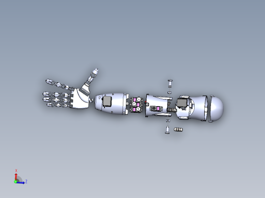 Bionic hand仿生手爆炸模型3D图纸 Solidworks设计