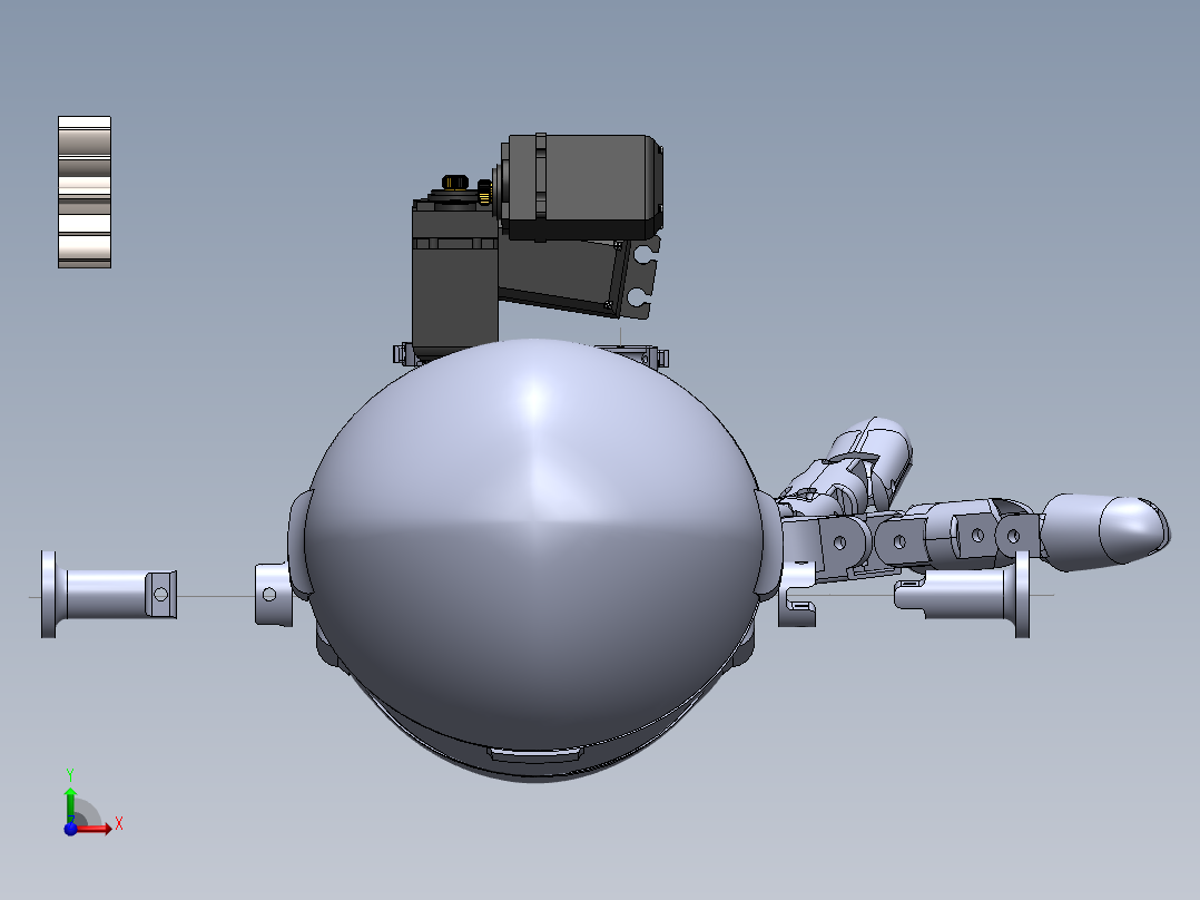 Bionic hand仿生手爆炸模型3D图纸 Solidworks设计前视图