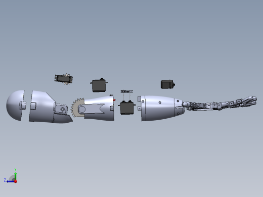 Bionic hand仿生手爆炸模型3D图纸 Solidworks设计右视缩略图