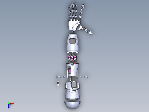 Bionic hand仿生手爆炸模型3D图纸 Solidworks设计俯视缩略图