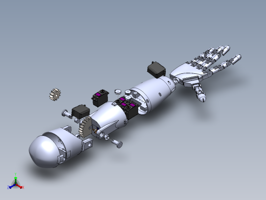 Bionic hand仿生手爆炸模型3D图纸 Solidworks设计正等轴测缩略图