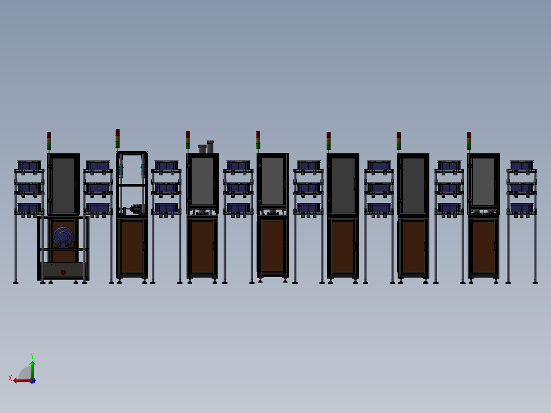 发电机装配线后视图