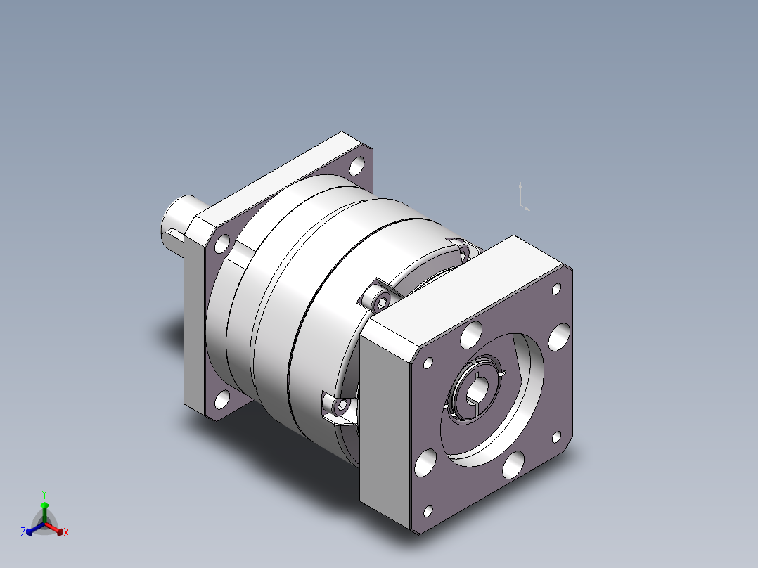 行星减速机60法兰减速机 FGA-060D-L1-P2-Φ8-Φ38.1-Φ66.7-M4-34正等轴测图
