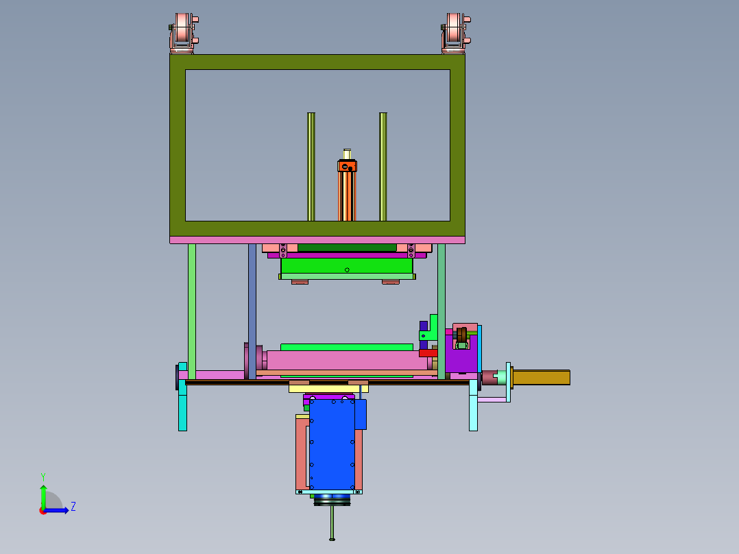 直线型白板聚氨酯打胶机左视图