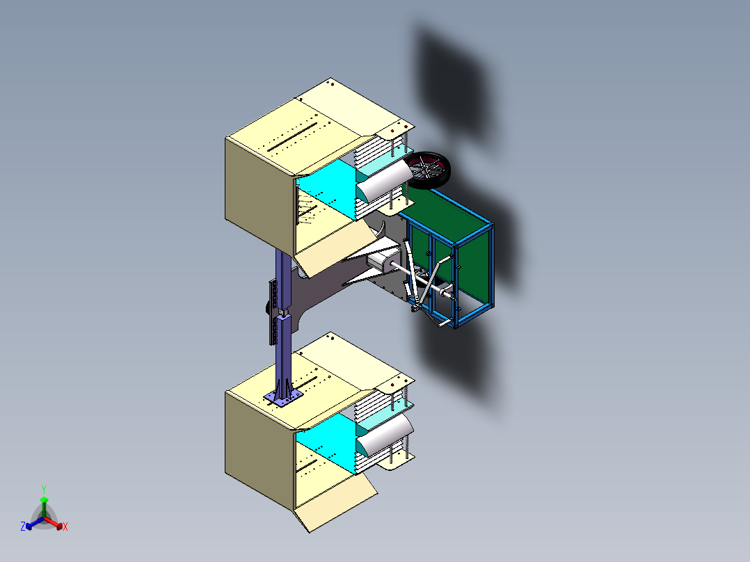 收割机带仿真视频sw18可编辑正等轴测图