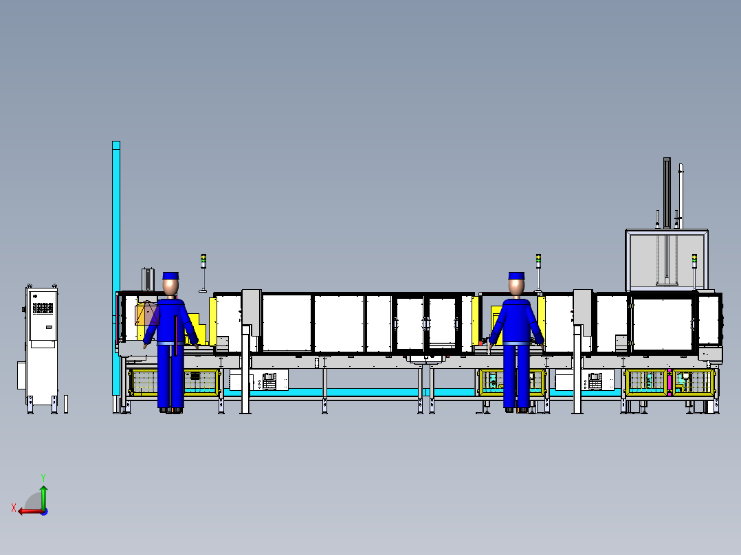 倍速链传送带后视图