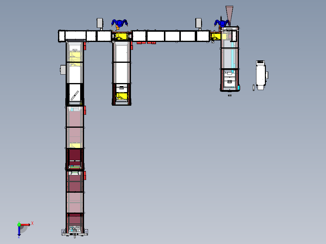 倍速链传送带俯视图