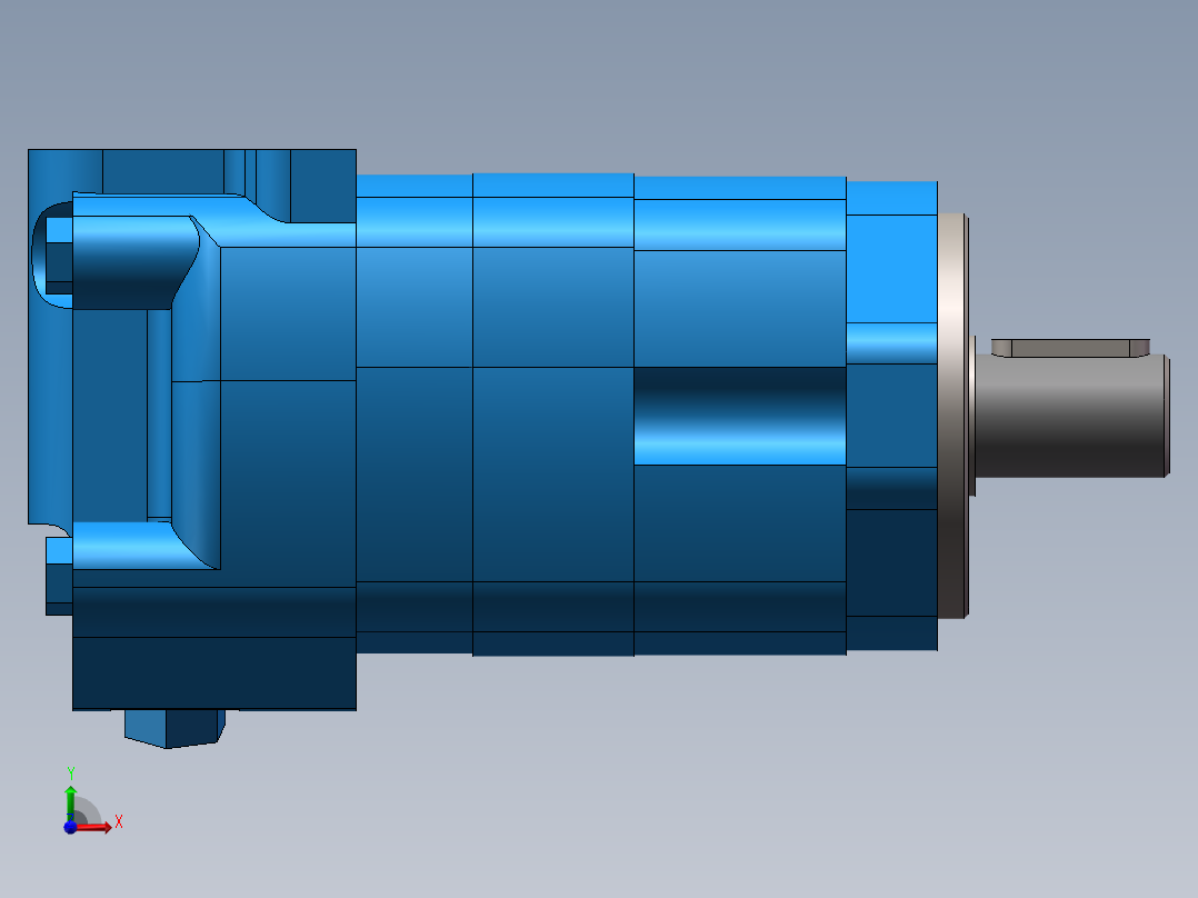 伊顿2K-80摆线液压马达平键标准轴前视图