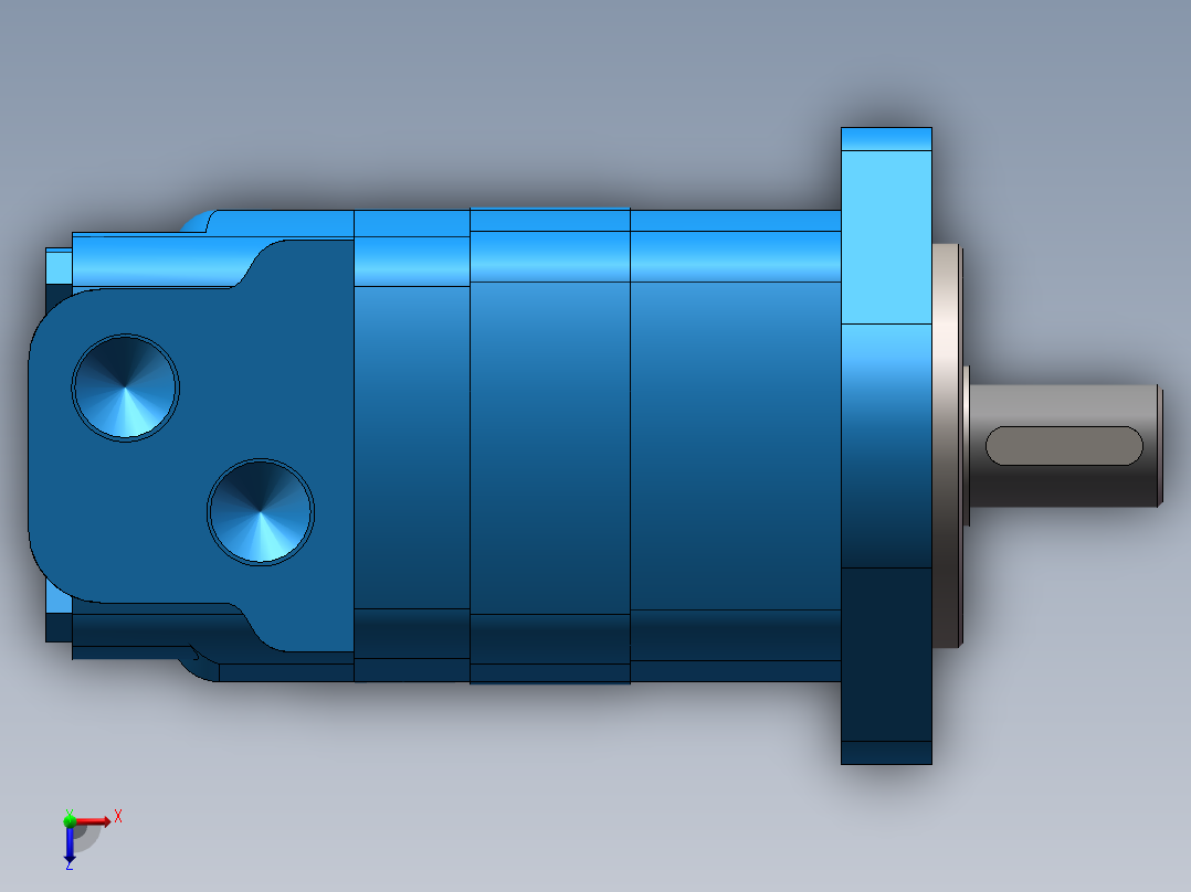 伊顿2K-80摆线液压马达平键标准轴俯视图