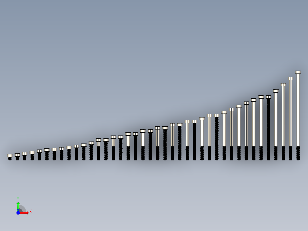 M5公制内六角螺钉汇总前视图
