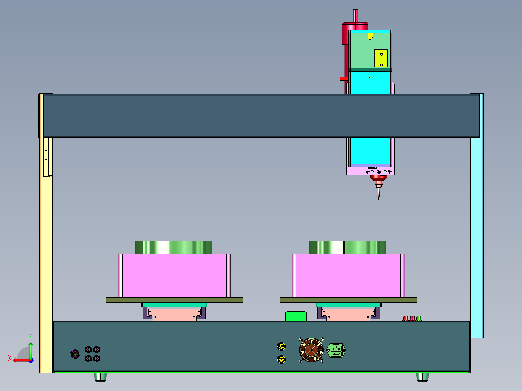 电机外壳密封涂胶装置后视图