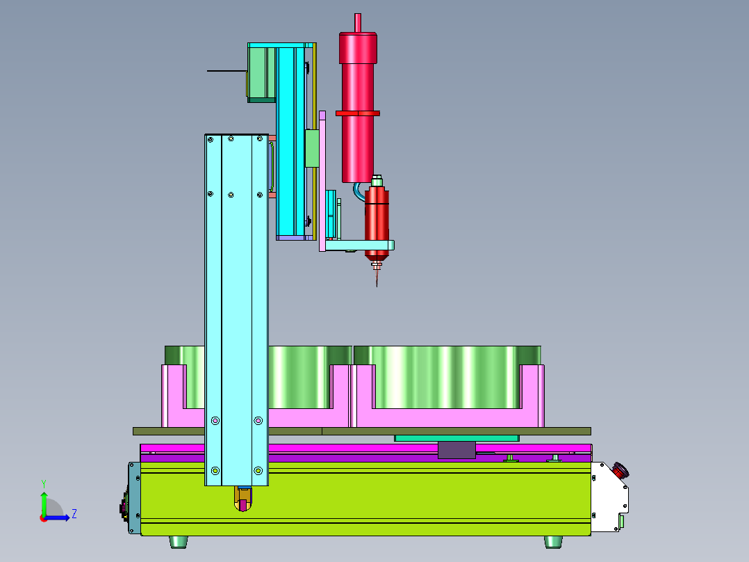 电机外壳密封涂胶装置左视图