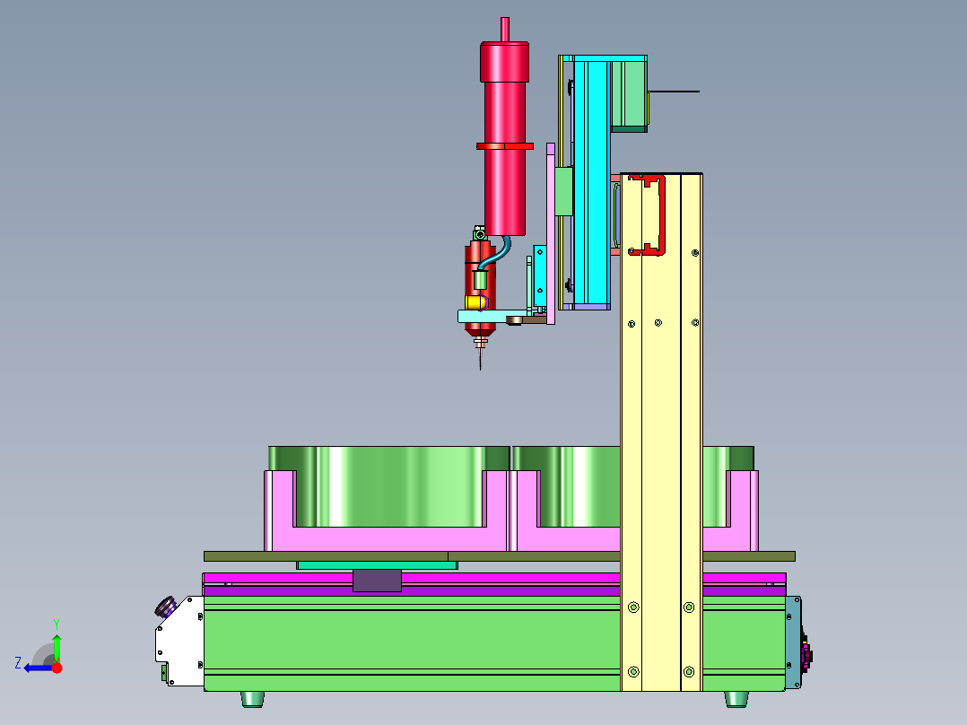 电机外壳密封涂胶装置右视图