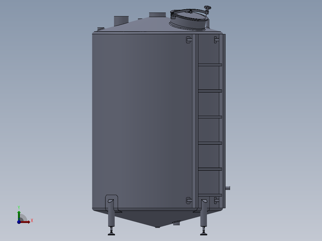 压力容积、500L CIP储存罐前视图