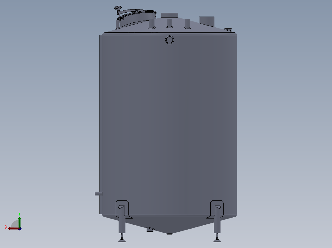 压力容积、500L CIP储存罐后视图