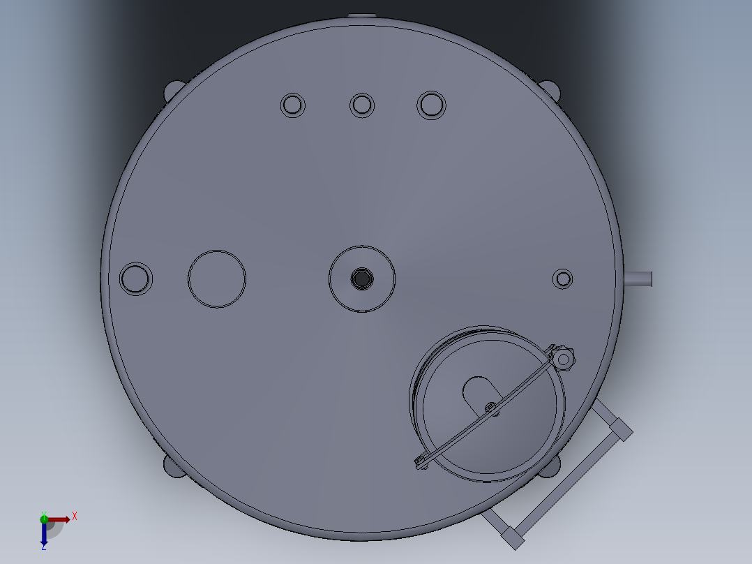 压力容积、500L CIP储存罐俯视图