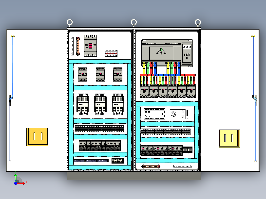 双柜组装交流接触器软启动plc控制柜 56305前视图