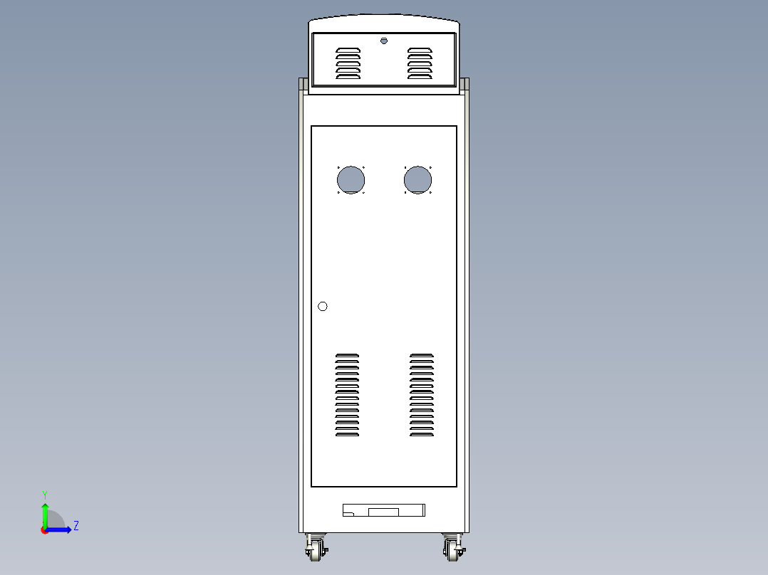 ATM银行操作台外壳钣金左视图