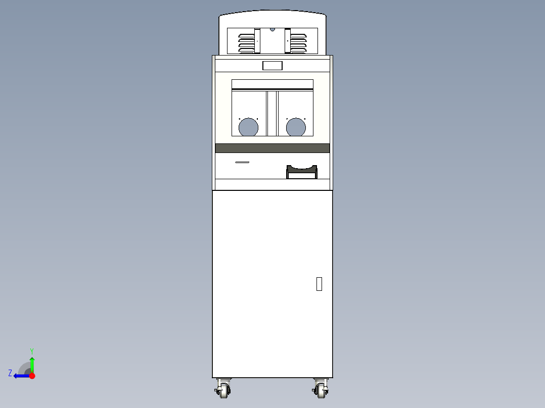 ATM银行操作台外壳钣金右视图