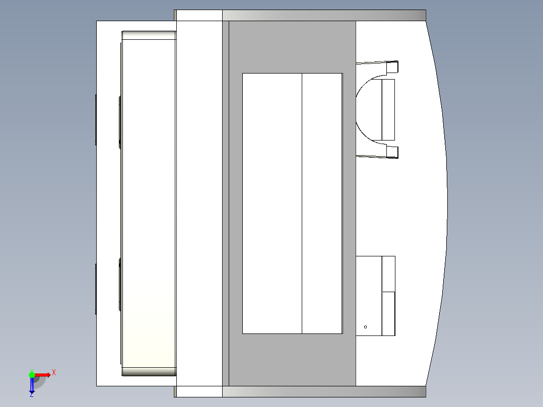 ATM银行操作台外壳钣金俯视图