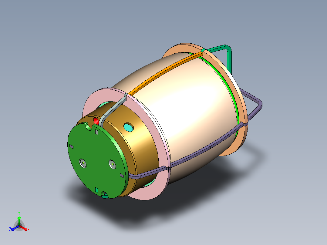 铁艺桌面台灯正等轴测图