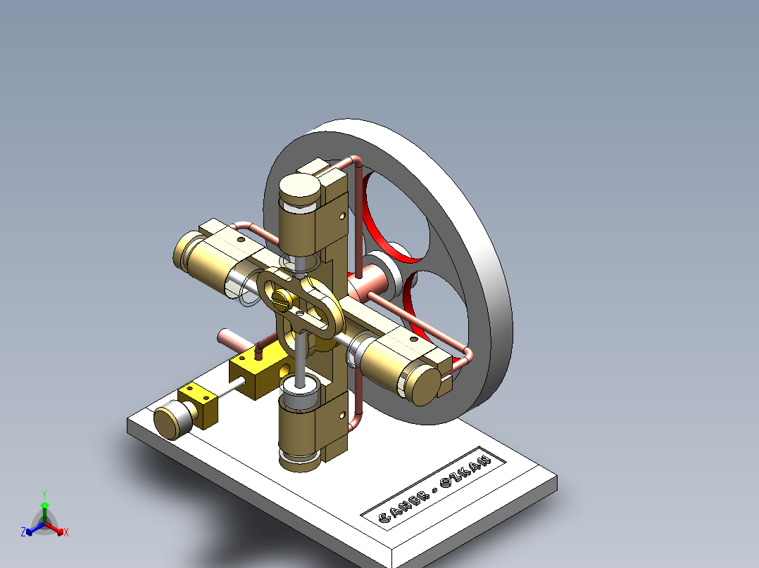 蒸汽机four-cylinder-steam-engine-2831-模型格式为 sw主视图