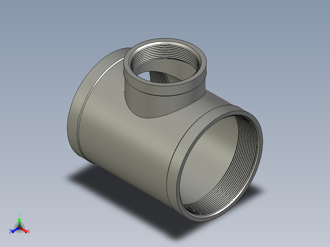 螺纹管三通-异径 DN100-DN65