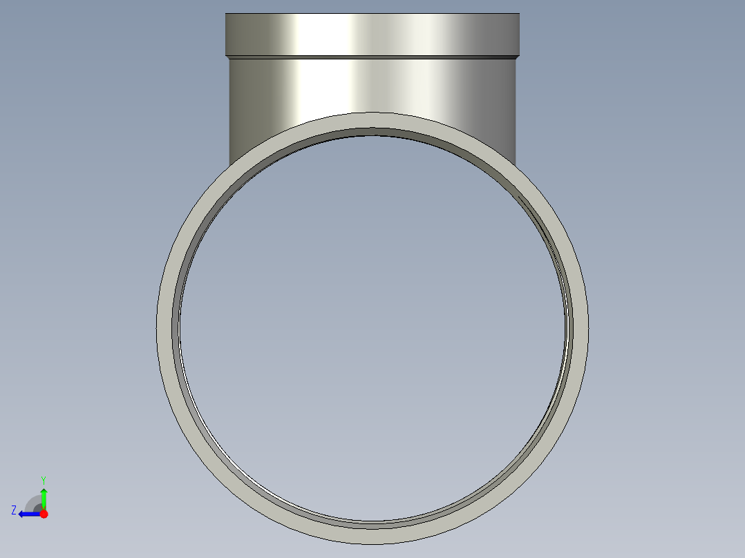 螺纹管三通-异径 DN100-DN65右视图