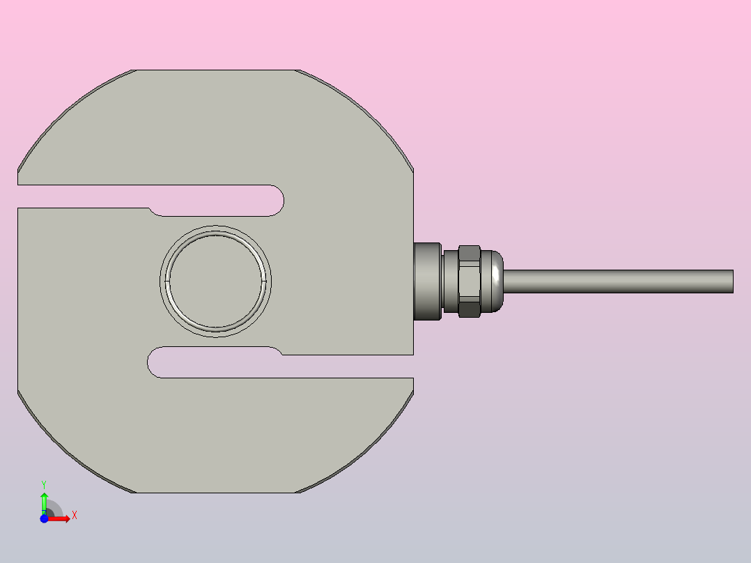 IP68防水不锈钢S型称重传感器500kg 1t，带M12螺纹孔前视图