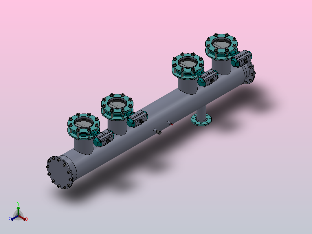 蒸汽提取集管主视图