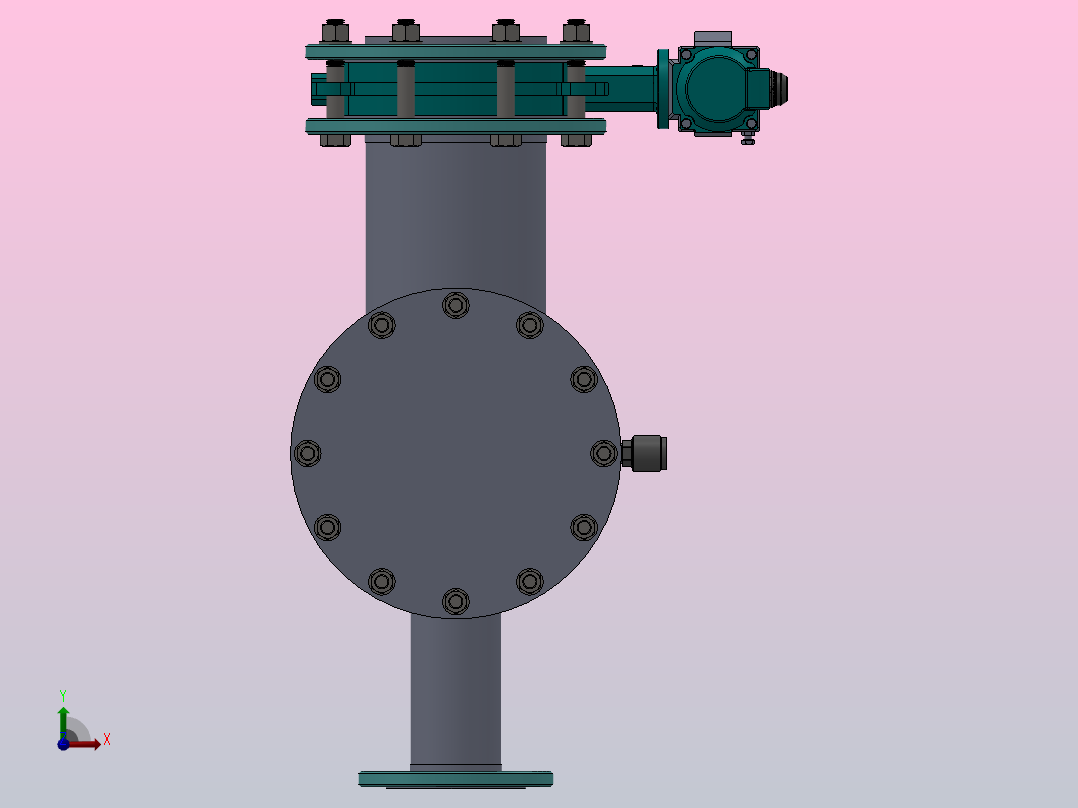 蒸汽提取集管前视图