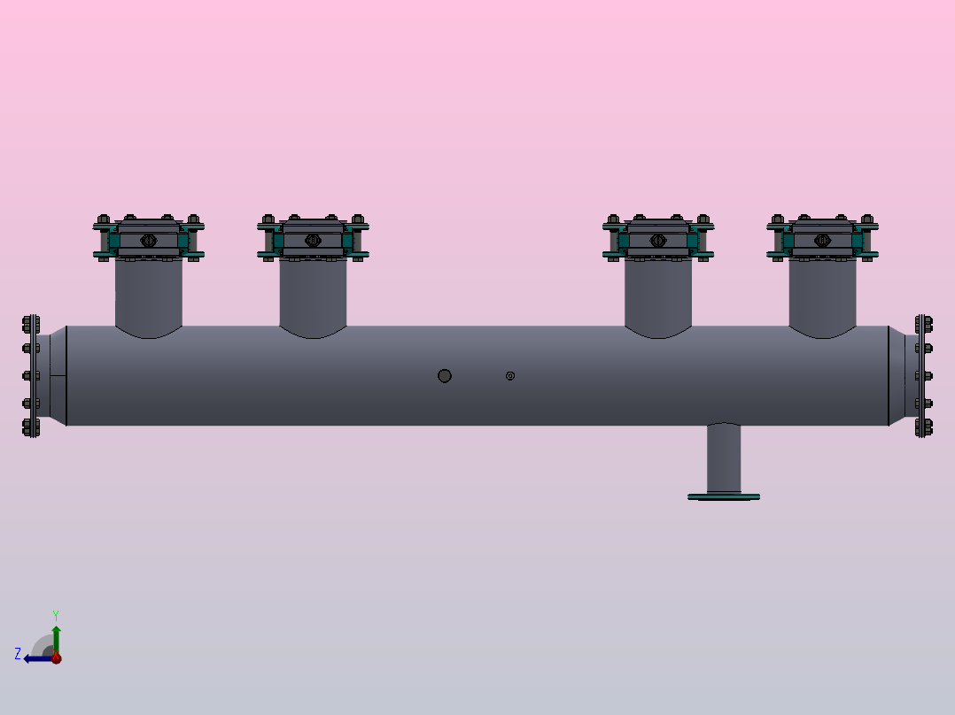 蒸汽提取集管右视图