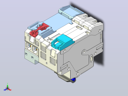 NB1L-40 2P剩余电流动作断路器三维模型202010